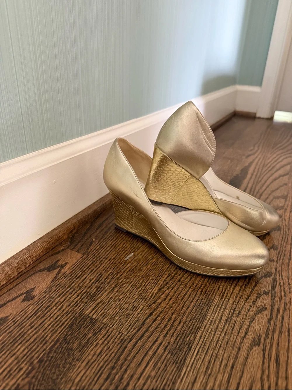 Shoes of Prey Metallic Gold Pointed Toe Flats